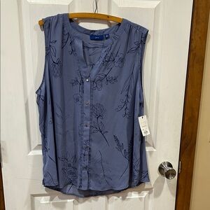 Apt. 9 Women's Floral Button-Down Blouse - Blue